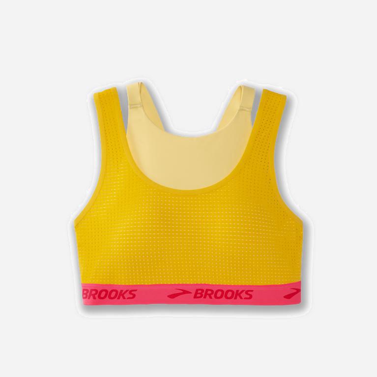 Brooks Drive Mesh Sutiã Esportivo Mulher Amarelas (86374RBPY)